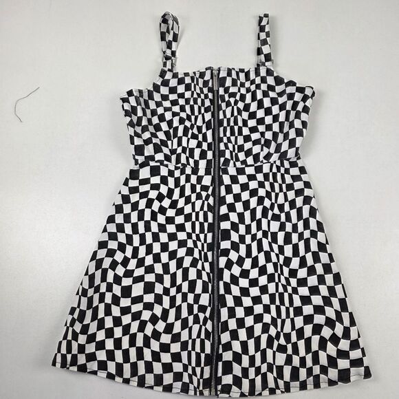 Killstar Punktured A-Line Dress Grunge Zip Up Goth Punk Stretch Womens Sz Small - Picture 2 of 8